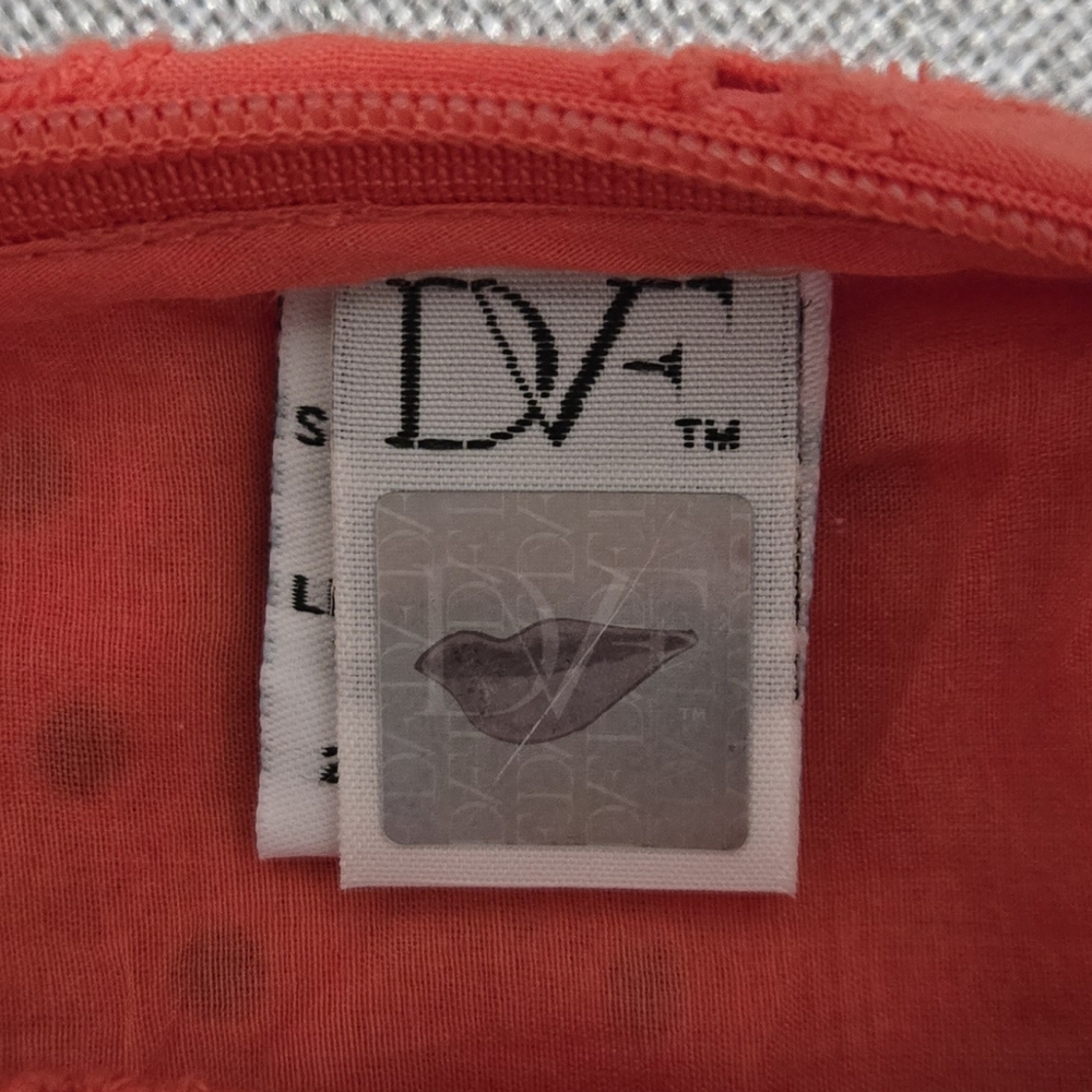 ​DVF Diane von Furstenberg Skylar Eyelet Tiered Mini Dress Ocean Coral Size 10 - Picture 11 of 16